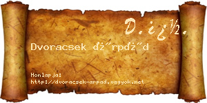 Dvoracsek Árpád névjegykártya