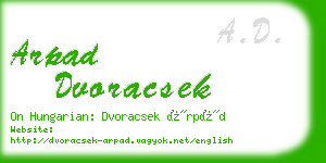 arpad dvoracsek business card